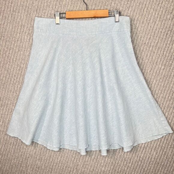Faith & Zoe Linen Blend A-Line Skater Skirt Blue XL Fairycore Western Lightweigh - Picture 1 of 2